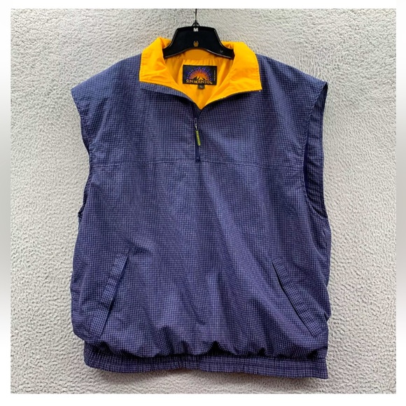 SUN MOUNTAIN MEN VEST 1/4 ZIP TWO ZIPPED POCKETS ELASTIC WAIST SIZE LARGE - Picture 1 of 6